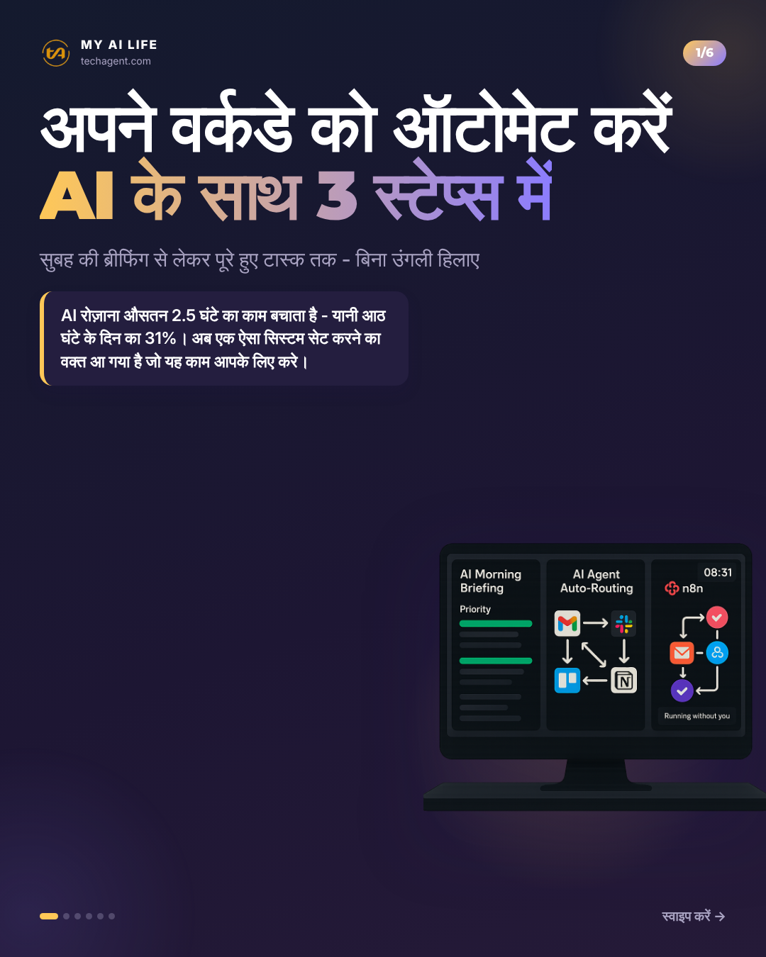 अपने वर्कडे को ऑटोमेट करें AI के साथ 3 स्टेप्स में